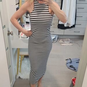 NWOT Black and White Striped Dress